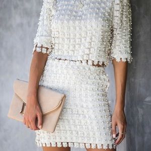 COPY - Haute Couture Pearl Overlay Top and Skirt